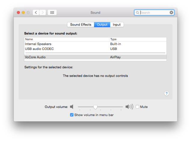 OS X Sound Preferences